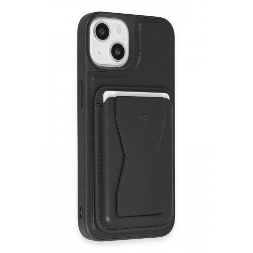HDD iPhone 15 Kılıf HD Deri Luxury Magnet Kartvizitli Kapak - Siyah HDD iPhone 15 Kılıf HD Deri Luxury Magnet Kartvizitli Kapak - Siyah