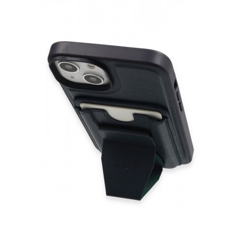 HDD iPhone 15 Kılıf HD Deri Luxury Magnet Kartvizitli Kapak - Koyu Yeşil HDD iPhone 15 Kılıf HD Deri Luxury Magnet Kartvizitli Kapak - Koyu Yeşil