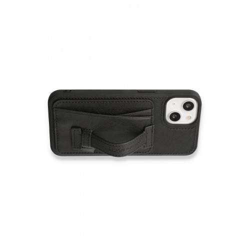 HDD iPhone 15 Kılıf HD Deri Kartvizitli Kapak - Siyah HDD iPhone 15 Kılıf HD Deri Kartvizitli Kapak - Siyah