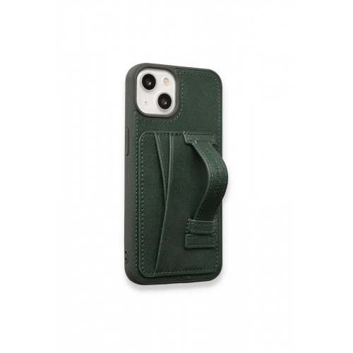 HDD iPhone 15 Kılıf HD Deri Kartvizitli Kapak - Yeşil HDD iPhone 15 Kılıf HD Deri Kartvizitli Kapak - Yeşil