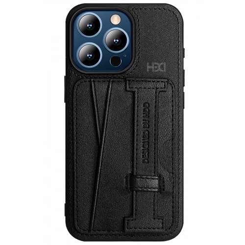HDD iPhone 15 Pro Kılıf HD Deri Kartvizitli Kapak - Siyah HDD iPhone 15 Pro Kılıf HD Deri Kartvizitli Kapak - Siyah