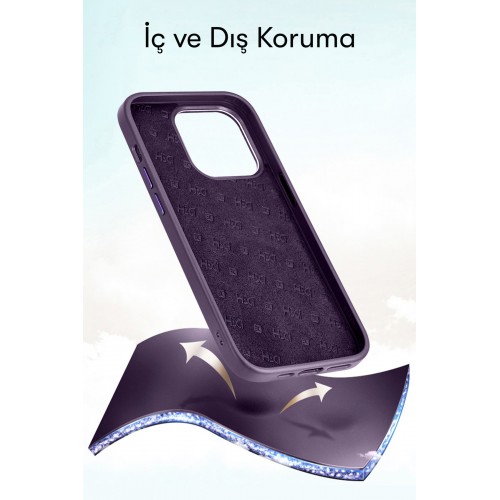 HDD iPhone 15 Kılıf HBC-190 Kolaj Kapak - Derin Mor HDD iPhone 15 Kılıf HBC-190 Kolaj Kapak - Derin Mor