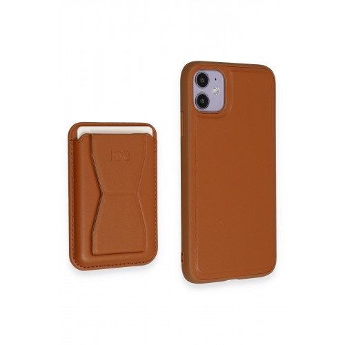 HDD iPhone 11 Kılıf HD Deri Luxury Magnet Kartvizitli Kapak - Kahverengi HDD iPhone 11 Kılıf HD Deri Luxury Magnet Kartvizitli Kapak - Kahverengi