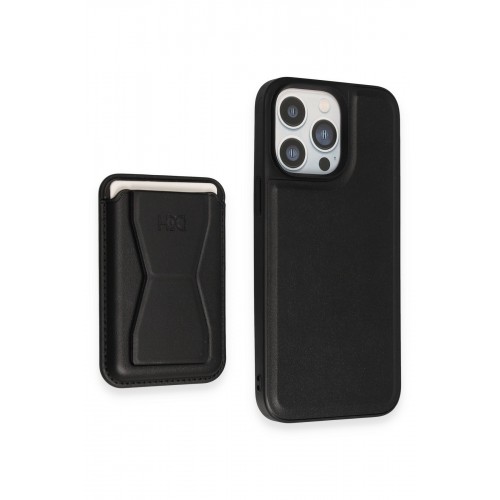 HDD iPhone 14 Pro Kılıf HD Deri Luxury Magnet Kartvizitli Kapak - Siyah HDD iPhone 14 Pro Kılıf HD Deri Luxury Magnet Kartvizitli Kapak - Siyah