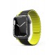 Movenchy Apple Watch Ultra 49mm MO-WB1 Çift Renk Mıknatıslı Silikon Kordon - Siyah-Sarı Movenchy Apple Watch Ultra 49mm MO-WB1 Çift Renk Mıknatıslı Silikon Kordon - Siyah-Sarı