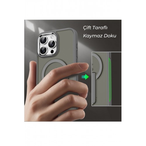 Joko iPhone 14 Pro Max Tork Magsafe Standlı Kapak - Titan Gri Joko iPhone 14 Pro Max Tork Magsafe Standlı Kapak - Titan Gri