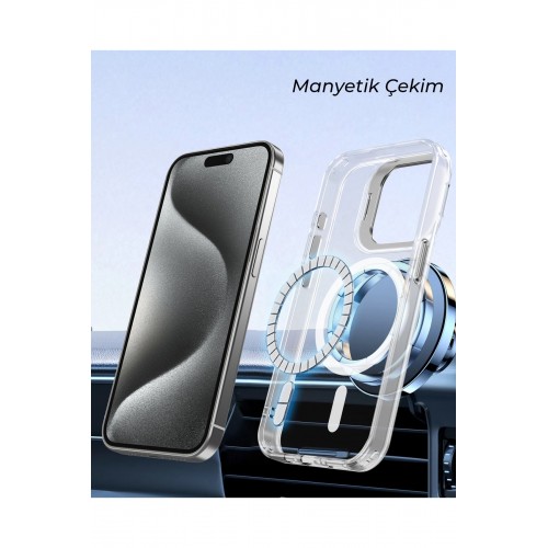 Joko iPhone 15 Pro Max Armor Magsafe Kapak - Şeffaf Joko iPhone 15 Pro Max Armor Magsafe Kapak - Şeffaf