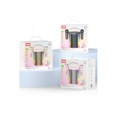 Earldom A32 RGB Işıklı 2 Adet Karaoke Mikrofonlu Bluetooth Kablosuz Hoparlör - Pembe Earldom A32 RGB Işıklı 2 Adet Karaoke Mikrofonlu Bluetooth Kablosuz Hoparlör - Pembe