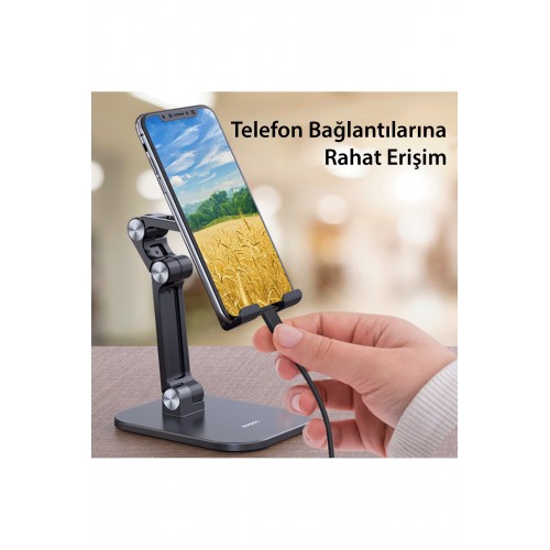 Yesido C104 Ayarlanabilir Katlanabilir Masaüstü Telefon Tablet Standı - Siyah Yesido C104 Ayarlanabilir Katlanabilir Masaüstü Telefon Tablet Standı - Siyah
