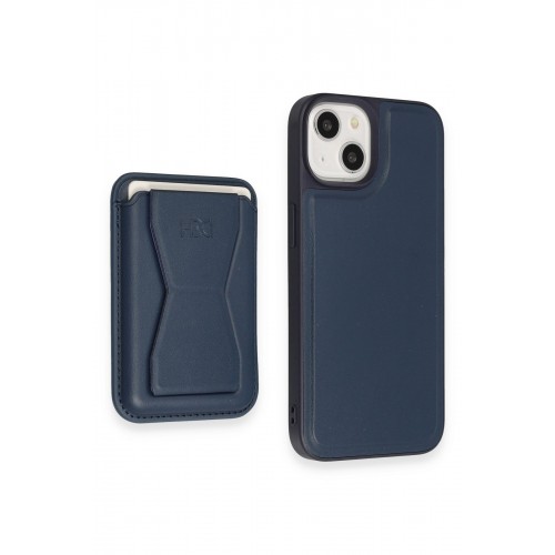 HDD iPhone 15 Kılıf HD Deri Luxury Magnet Kartvizitli Kapak - Lacivert HDD iPhone 15 Kılıf HD Deri Luxury Magnet Kartvizitli Kapak - Lacivert