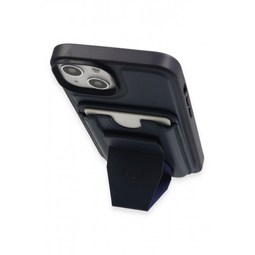 HDD iPhone 15 Kılıf HD Deri Luxury Magnet Kartvizitli Kapak - Lacivert HDD iPhone 15 Kılıf HD Deri Luxury Magnet Kartvizitli Kapak - Lacivert