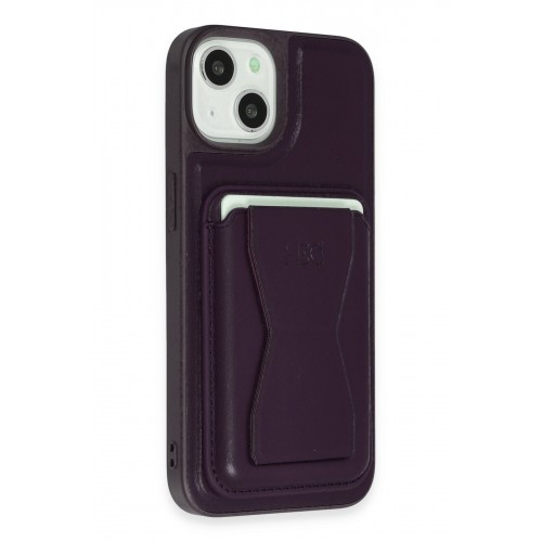HDD iPhone 15 Kılıf HD Deri Luxury Magnet Kartvizitli Kapak - Derin Mor HDD iPhone 15 Kılıf HD Deri Luxury Magnet Kartvizitli Kapak - Derin Mor