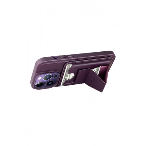 HDD iPhone 14 Pro Max Kılıf HD Deri Luxury Magnet Kartvizitli Kapak - Derin Mor HDD iPhone 14 Pro Max Kılıf HD Deri Luxury Magnet Kartvizitli Kapak - Derin Mor