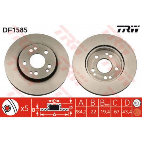FREN DİSKİ ÖN HAVA KANALLI (MERCEDES :(W201) 190E 2.3 16V) FREN DİSKİ ÖN HAVA KANALLI (MERCEDES :(W201) 190E 2.3 16V)