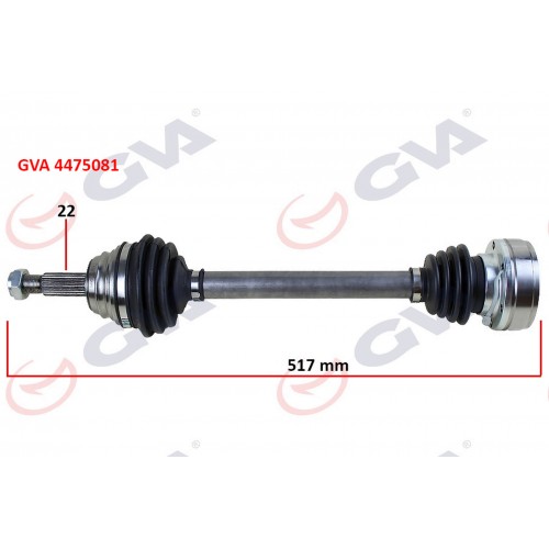 KOMPLE AKS SOL POLO 1.6 94-99 517mm KOMPLE AKS SOL POLO 1.6 94-99 517mm