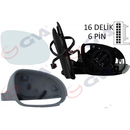 DIŞ DİKİZ AYNASI SAĞ GOLF 03 ELEKTRİKLİ ISITMALI SİNYALLİ ASTARLI KONVEKS 6 FİŞ VM-197EHPR DIŞ DİKİZ AYNASI SAĞ GOLF 03 ELEKTRİKLİ ISITMALI SİNYALLİ ASTARLI KONVEKS 6 FİŞ VM-197EHPR