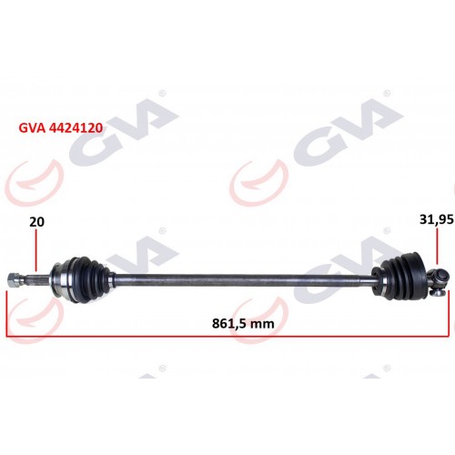 KOMPLE AKS SAĞ UNO 70 1.4i 94-00 861.5mm KOMPLE AKS SAĞ UNO 70 1.4i 94-00 861.5mm