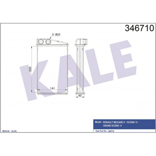 KALORİFER RADYATÖRÜ [ RENAULT MEGANE II , SCENİC II , GRAND SCENİC II BRAZING ]