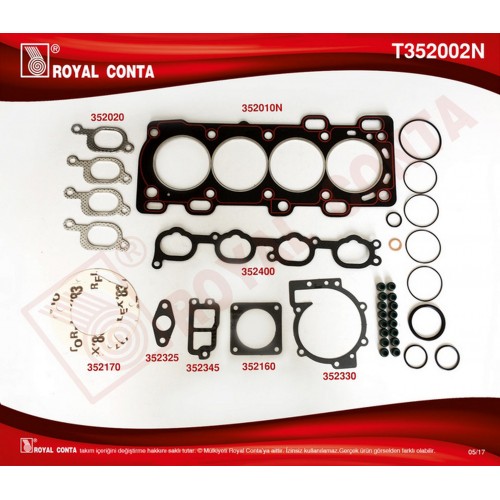 ÜST TAKIM CONTA LGN-SAFRANE-ESPACE 2.0 LT 16V N7Q SKT SÜBAP LASTİKLİ ÜST TAKIM CONTA LGN-SAFRANE-ESPACE 2.0 LT 16V N7Q SKT SÜBAP LASTİKLİ