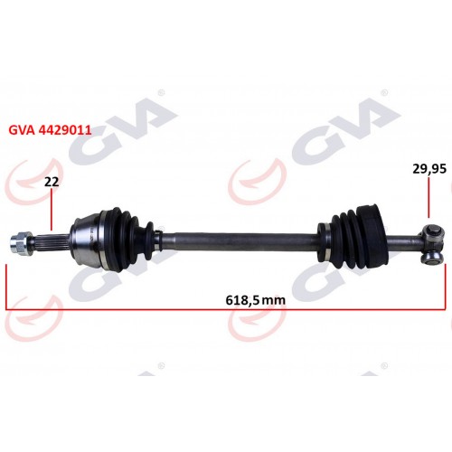 KOMPLE AKS SOL DOBLO 1.9D 01 618mm KOMPLE AKS SOL DOBLO 1.9D 01 618mm