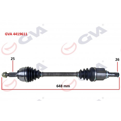 KOMPLE AKS SOL DACIA DOKKER 1.5 DCI 12- 648mm KOMPLE AKS SOL DACIA DOKKER 1.5 DCI 12- 648mm