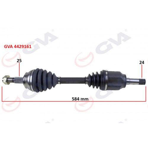 KOMPLE AKS SOL LINEA 1.3 MTJ 07- 90HP MİLSİZ 584mm KOMPLE AKS SOL LINEA 1.3 MTJ 07- 90HP MİLSİZ 584mm