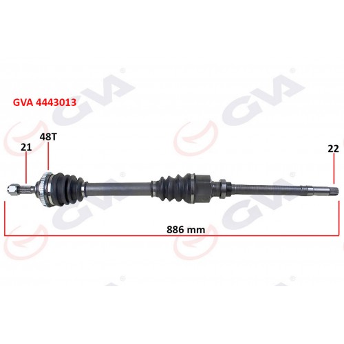 KOMPLE AKS SAĞ PEUGEOT 206 1.6i 98-06 TU5 ABS Lİ 48 DİŞ 886mm KOMPLE AKS SAĞ PEUGEOT 206 1.6i 98-06 TU5 ABS Lİ 48 DİŞ 886mm