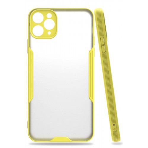 Newface iPhone 11 Pro Max Kılıf Platin Silikon - Sarı Newface iPhone 11 Pro Max Kılıf Platin Silikon - Sarı