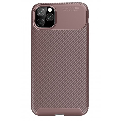 Newface iPhone 11 Pro Kılıf Focus Karbon Silikon - Kahverengi Newface iPhone 11 Pro Kılıf Focus Karbon Silikon - Kahverengi