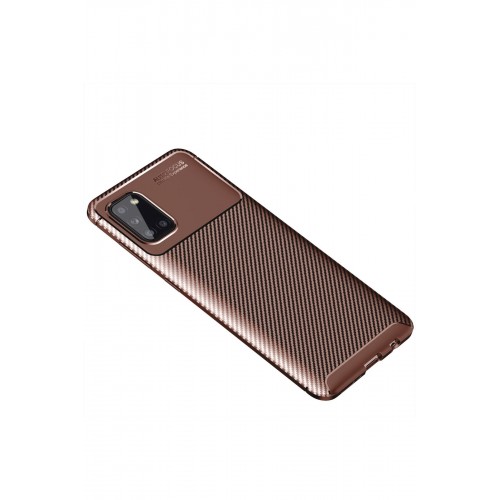 Newface Samsung Galaxy A31 Kılıf Focus Karbon Silikon - Kahverengi Newface Samsung Galaxy A31 Kılıf Focus Karbon Silikon - Kahverengi
