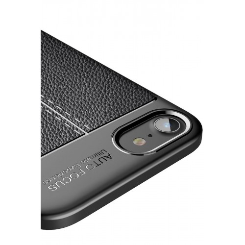 Newface iPhone 7 Kılıf Focus Derili Silikon - Kırmızı Newface iPhone 7 Kılıf Focus Derili Silikon - Kırmızı