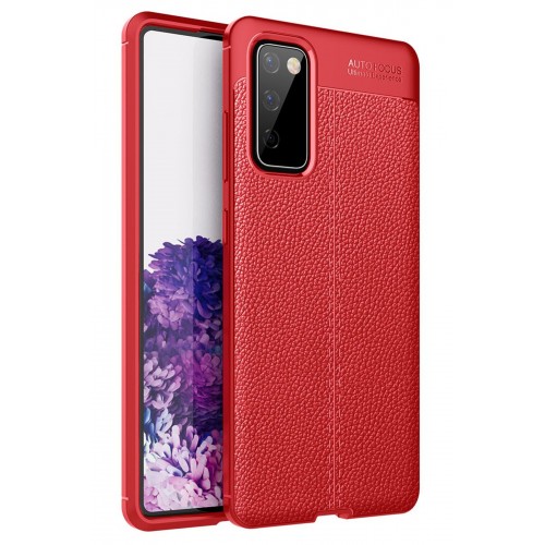 Newface Samsung Galaxy S20 FE Kılıf Focus Derili Silikon - Kırmızı Newface Samsung Galaxy S20 FE Kılıf Focus Derili Silikon - Kırmızı