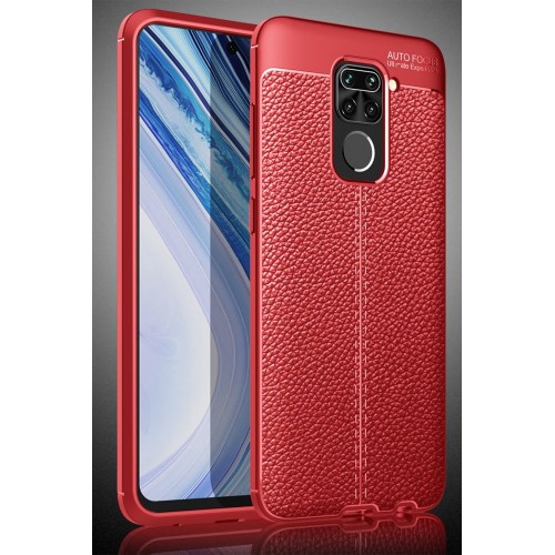 Newface Xiaomi Redmi Note 9 Kılıf Focus Derili Silikon - Kırmızı Newface Xiaomi Redmi Note 9 Kılıf Focus Derili Silikon - Kırmızı