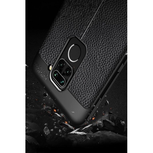 Newface Xiaomi Redmi Note 9 Kılıf Focus Derili Silikon - Kırmızı Newface Xiaomi Redmi Note 9 Kılıf Focus Derili Silikon - Kırmızı