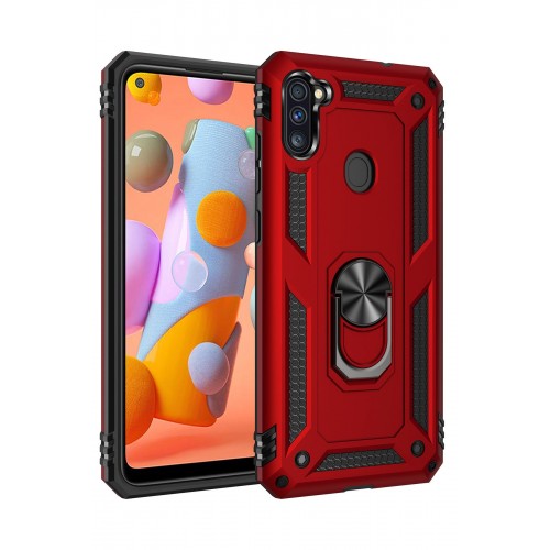 Newface Samsung Galaxy M11 Kılıf Sofya Yüzüklü Silikon Kapak - Kırmızı Newface Samsung Galaxy M11 Kılıf Sofya Yüzüklü Silikon Kapak - Kırmızı
