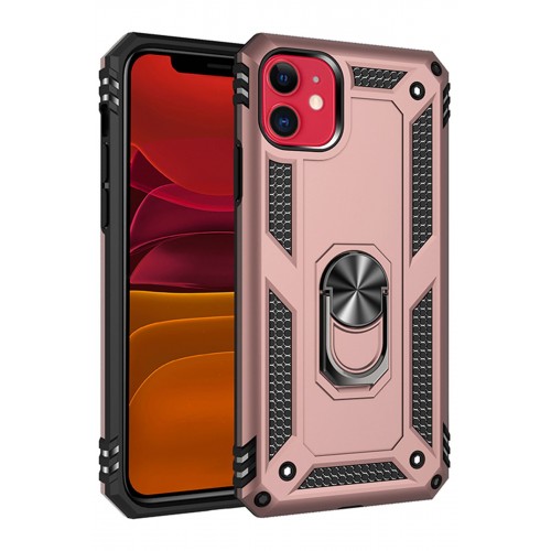 Newface iPhone 11 Kılıf Sofya Yüzüklü Silikon Kapak - Rose Newface iPhone 11 Kılıf Sofya Yüzüklü Silikon Kapak - Rose