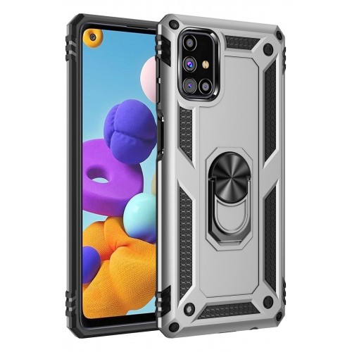 Newface Samsung Galaxy M31S Kılıf Sofya Yüzüklü Silikon Kapak - Gümüş Newface Samsung Galaxy M31S Kılıf Sofya Yüzüklü Silikon Kapak - Gümüş