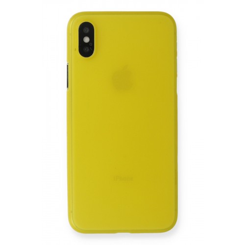 Newface iPhone X Kılıf PP Ultra İnce Kapak - Sarı Newface iPhone X Kılıf PP Ultra İnce Kapak - Sarı