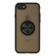 Newface iPhone 7 Kılıf Montreal Yüzüklü Silikon Kapak - Siyah Newface iPhone 7 Kılıf Montreal Yüzüklü Silikon Kapak - Siyah