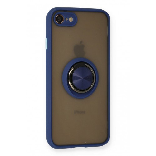 Newface iPhone 7 Kılıf Montreal Yüzüklü Silikon Kapak - Lacivert Newface iPhone 7 Kılıf Montreal Yüzüklü Silikon Kapak - Lacivert