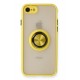 Newface iPhone 7 Kılıf Montreal Yüzüklü Silikon Kapak - Sarı Newface iPhone 7 Kılıf Montreal Yüzüklü Silikon Kapak - Sarı