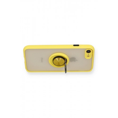 Newface iPhone 7 Kılıf Montreal Yüzüklü Silikon Kapak - Sarı Newface iPhone 7 Kılıf Montreal Yüzüklü Silikon Kapak - Sarı