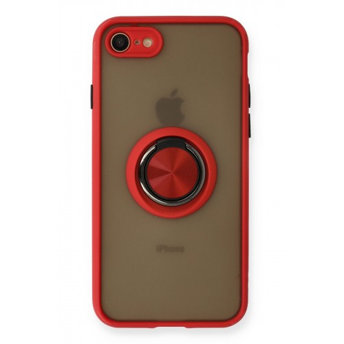Newface iPhone 7 Kılıf Montreal Yüzüklü Silikon Kapak - Kırmızı Newface iPhone 7 Kılıf Montreal Yüzüklü Silikon Kapak - Kırmızı