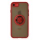 Newface iPhone 7 Kılıf Montreal Yüzüklü Silikon Kapak - Kırmızı Newface iPhone 7 Kılıf Montreal Yüzüklü Silikon Kapak - Kırmızı