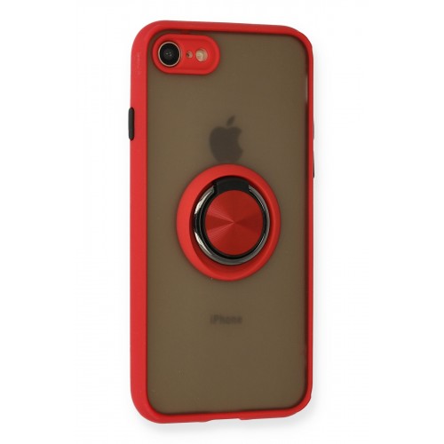 Newface iPhone 7 Kılıf Montreal Yüzüklü Silikon Kapak - Kırmızı Newface iPhone 7 Kılıf Montreal Yüzüklü Silikon Kapak - Kırmızı