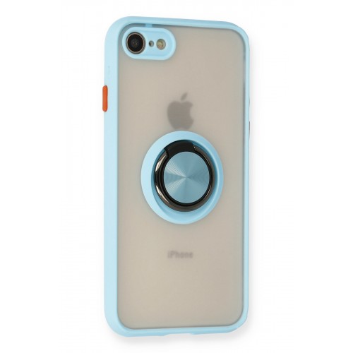 Newface iPhone 7 Kılıf Montreal Yüzüklü Silikon Kapak - Buz Mavi Newface iPhone 7 Kılıf Montreal Yüzüklü Silikon Kapak - Buz Mavi