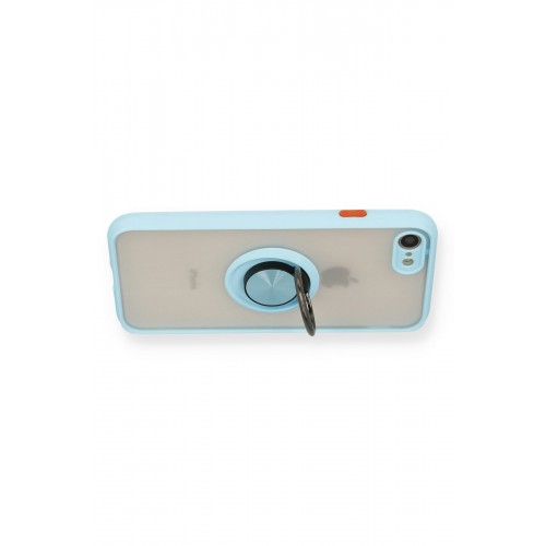 Newface iPhone 7 Kılıf Montreal Yüzüklü Silikon Kapak - Buz Mavi Newface iPhone 7 Kılıf Montreal Yüzüklü Silikon Kapak - Buz Mavi