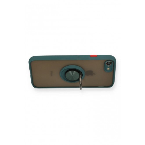 Newface iPhone 8 Kılıf Montreal Yüzüklü Silikon Kapak - Yeşil Newface iPhone 8 Kılıf Montreal Yüzüklü Silikon Kapak - Yeşil