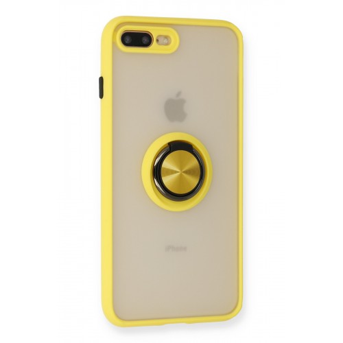 Newface iPhone 7 Plus Kılıf Montreal Yüzüklü Silikon Kapak - Sarı Newface iPhone 7 Plus Kılıf Montreal Yüzüklü Silikon Kapak - Sarı