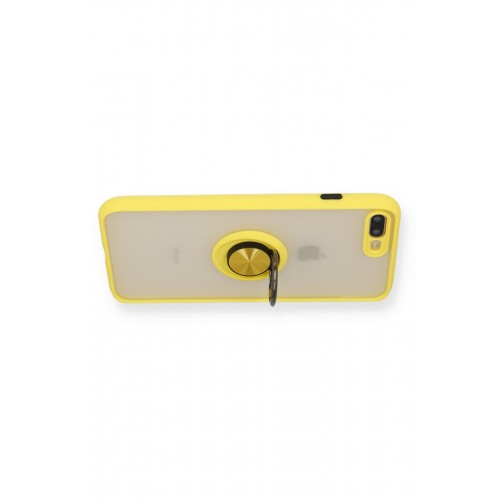 Newface iPhone 7 Plus Kılıf Montreal Yüzüklü Silikon Kapak - Sarı Newface iPhone 7 Plus Kılıf Montreal Yüzüklü Silikon Kapak - Sarı